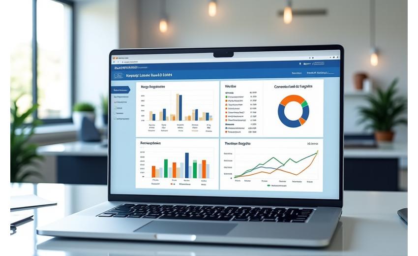 A CRM dashboard showing lead capture statistics and new inquiry notifications.
