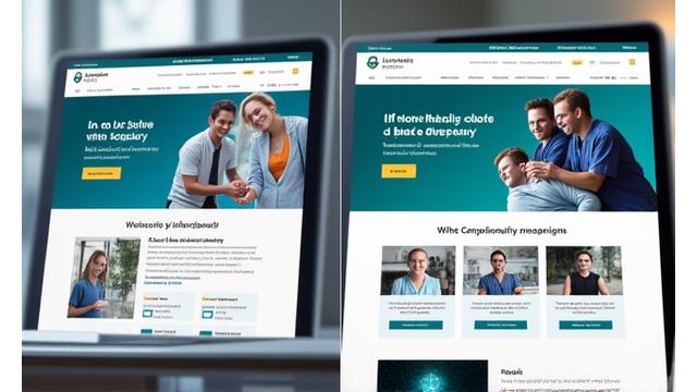 Before and after of a beautifully redesigned website, showcasing a dramatic improvement in user interface and visual appeal.